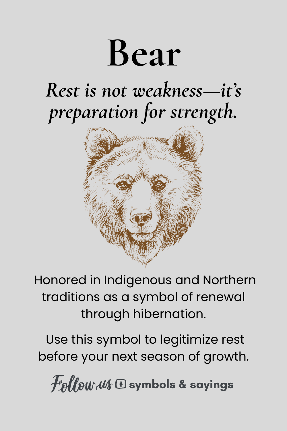 Minimal Bear Symbol T-Shirt | Rest, Strength & Renewal