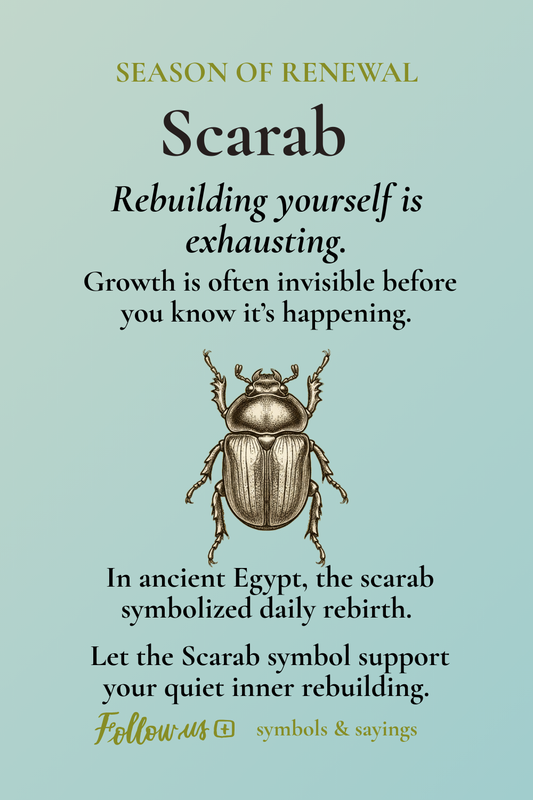 The Scarab — Renewal, Strength, and Rising Again | Inspirational Enamel Mug