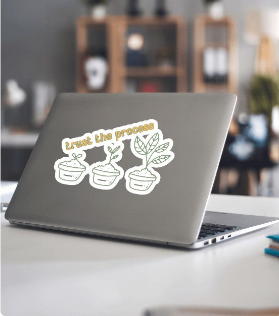 Trust the Process Sticker – Inspirational Seedling Growth Vinyl Sticker for Laptops, Journals & Daily Motivation