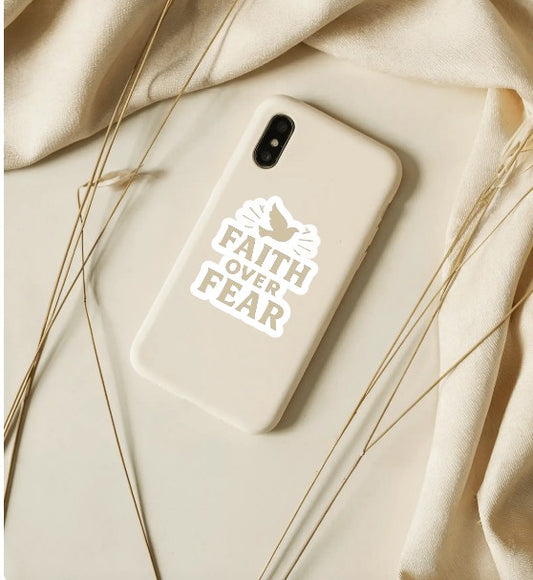 Faith Over Fear Dove Sticker – Christian Illuminated Dove Vinyl Decal for Daily Inspiration