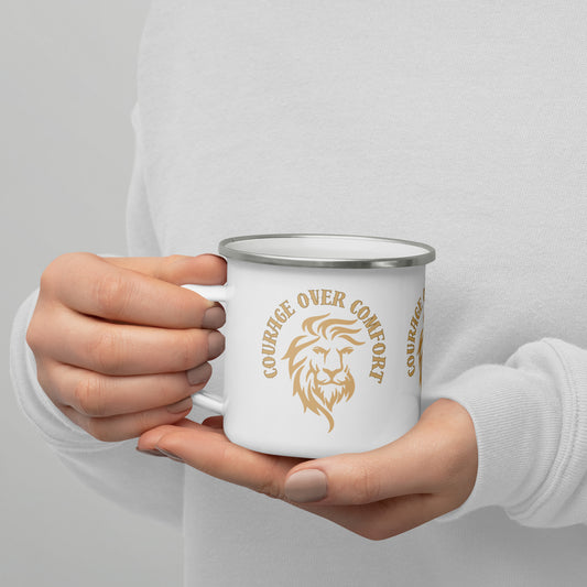 Courage Over Comfort Mug – Motivational Coffee Cup Inspired by Ancient Proverb "Fortune Favors the Bold"
