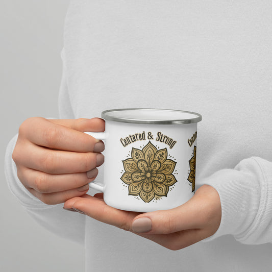 Centered & Strong Mandala Mug – Meditation Coffee Cup for Balance, Strength & Mindful Mornings