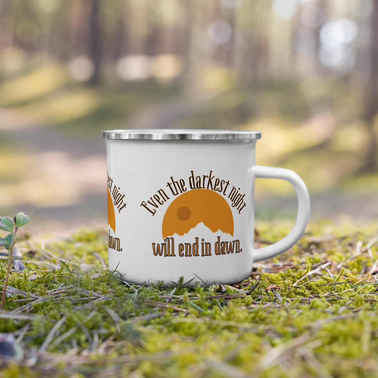 Even the Darkest Night Ends in Dawn – Inspirational Quote Mug for Strength & Encouragement
