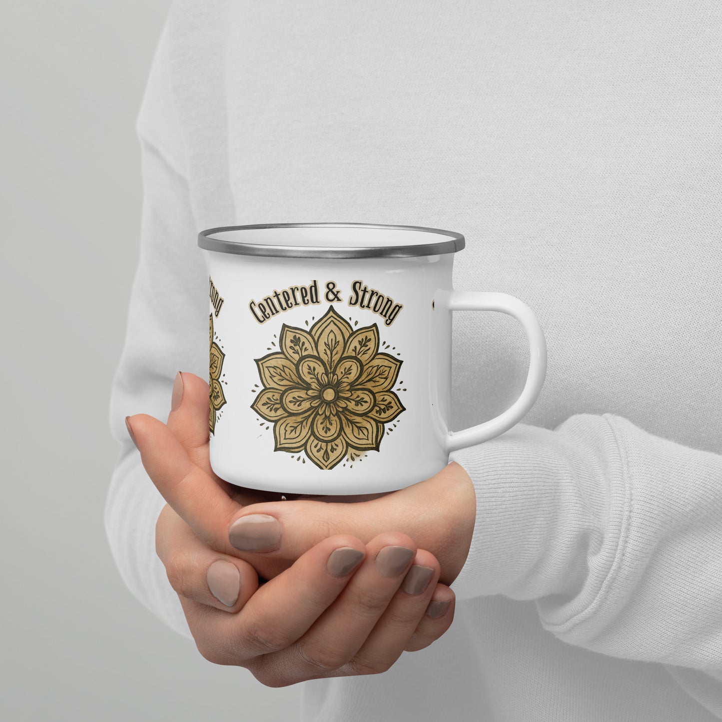 Centered & Strong Mandala Mug – Meditation Coffee Cup for Balance, Strength & Mindful Mornings