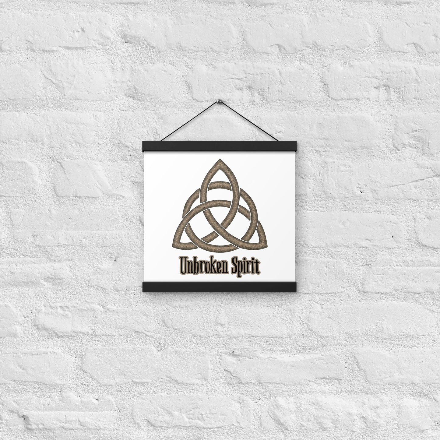 Unbroken Spirit Celtic Knot Poster with Wooden Hanger – Wall Art Symbol of Strength, Endurance & Resilience