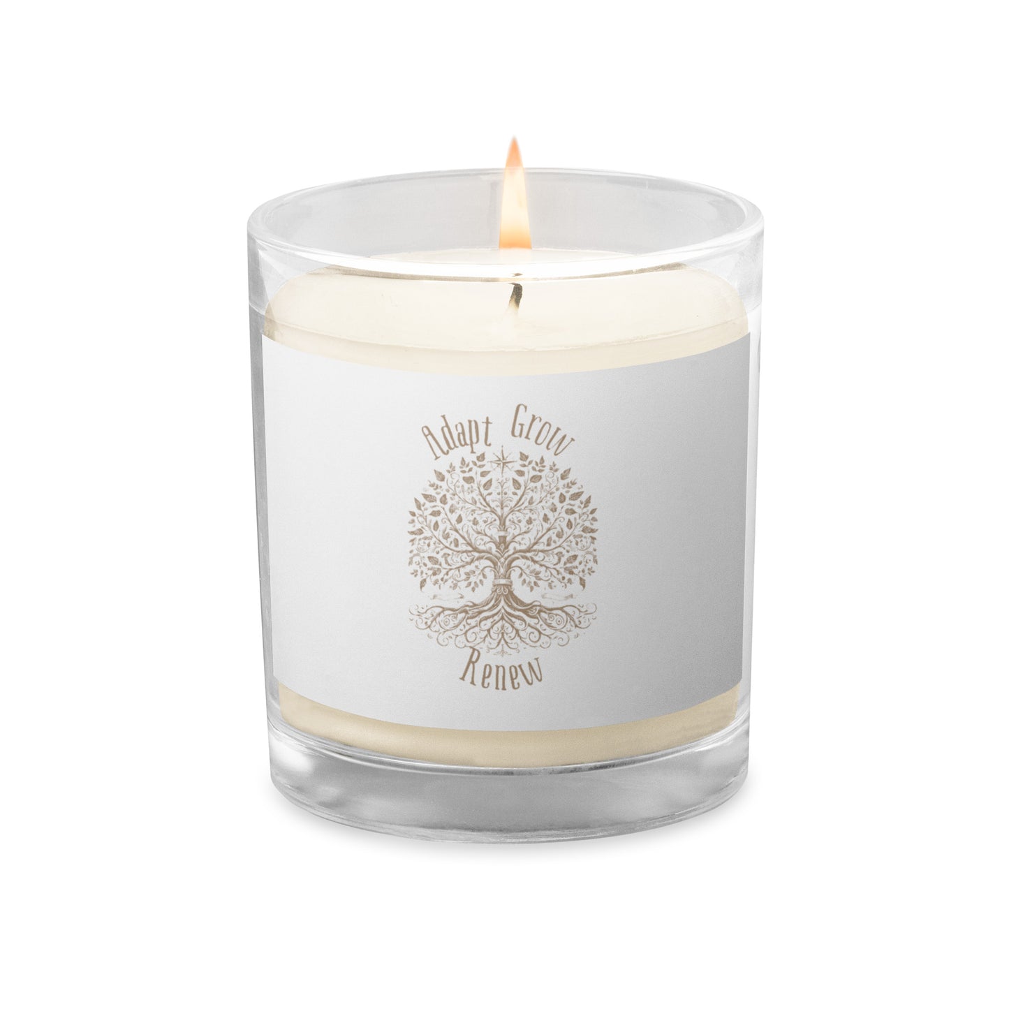 "Adapt. Grow. Renew." Tree of Life Unscented Candle – A Centering Symbol for Mindful Moments