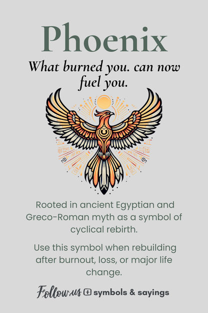 Minimal Phoenix Symbol T-Shirt | Subtle Rebirth & Resilience Design