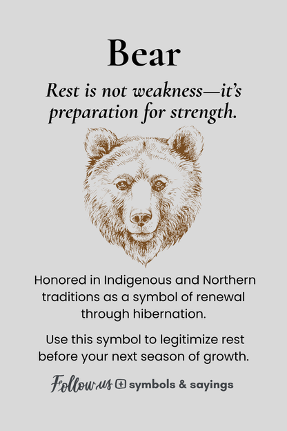 Minimal Bear Symbol T-Shirt | Rest, Strength & Renewal