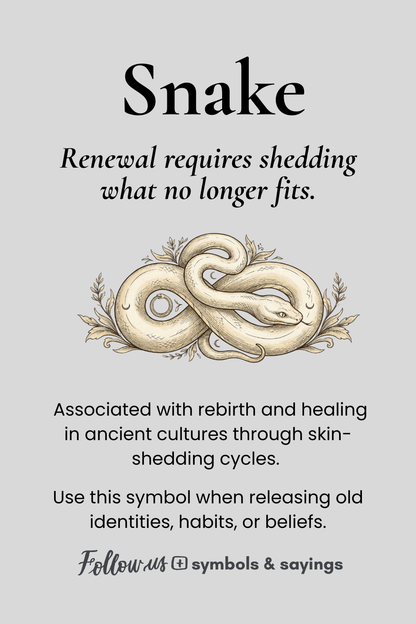 Minimal Snake Symbol T-Shirt | Renewal & Shedding Design