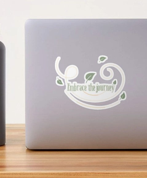 Embrace the Journey Inspirational Travel Quote Sticker – Kiss-Cut Vinyl, Durable & Easy to Apply