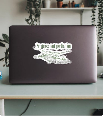 "Progress Not Perfection" Motivational Sticker – Inspired by the Proverb "Rome Wasn’t Built in a Day"