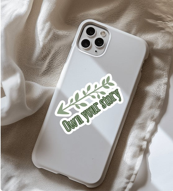"Own Your Story" Vinyl Sticker – Motivational Quote Sticker Inspired by Shakespeare’s “To Thine Own Self Be True”