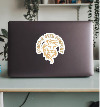 Courage Over Comfort Sticker – Inspirational Vinyl Decal Inspired by "Fortune Favors the Bold" Proverb