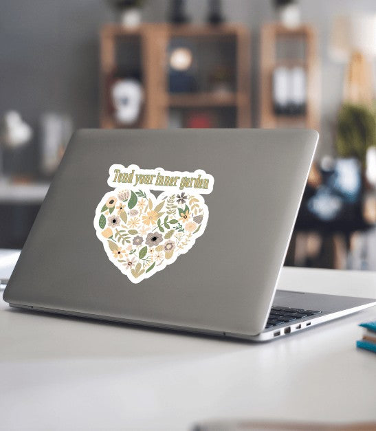 Tend Your Inner Garden Sticker – Inspirational Waterproof Decal for Laptops, Journals & Water Bottles