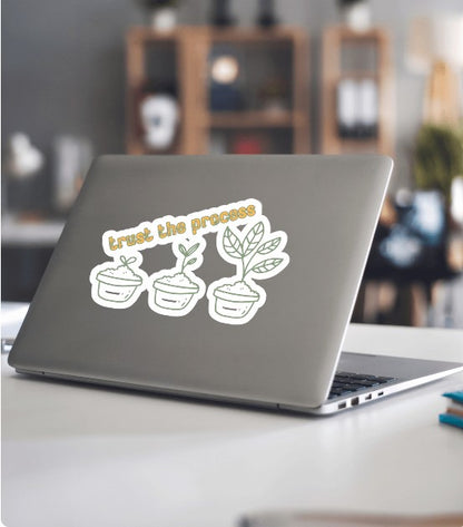Trust the Process Sticker – Inspirational Seedling Growth Vinyl Sticker for Laptops, Journals & Daily Motivation