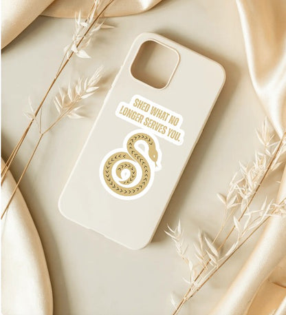 Shed What No Longer Serves You Sticker – Snake Symbol of Renewal & Transformation