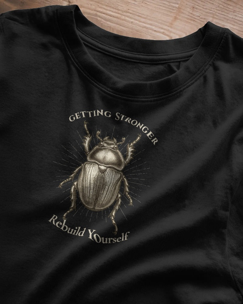 The Scarab — Renewal, Strength, and Rising Again | Inspirational T-Shirt