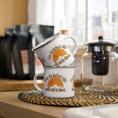 Even the Darkest Night Ends in Dawn – Inspirational Quote Mug for Strength & Encouragement
