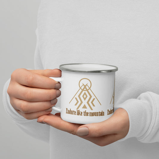 "Endure Like the Mountain" Mug – Inspirational Resilience Quote Coffee Cup for Inner Strength & Calm