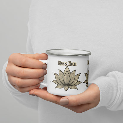 Rise & Bloom Lotus Enamel Mug – Symbol of Renewal, Strength & Mindful Living