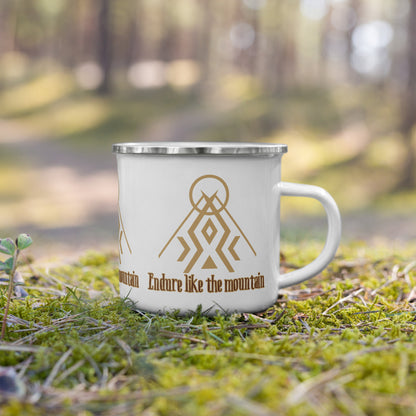 "Endure Like the Mountain" Mug – Inspirational Resilience Quote Coffee Cup for Inner Strength & Calm