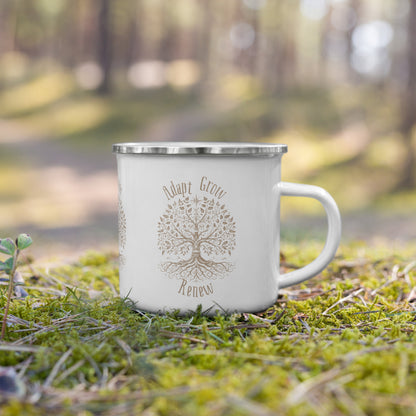 "Adapt. Grow. Renew." Tree of Life Mug – Daily Inspiration with Symbolic Meaning