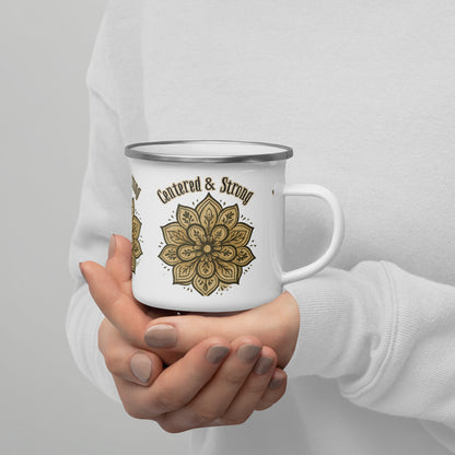 Centered & Strong Mandala Mug – Meditation Coffee Cup for Balance, Strength & Mindful Mornings