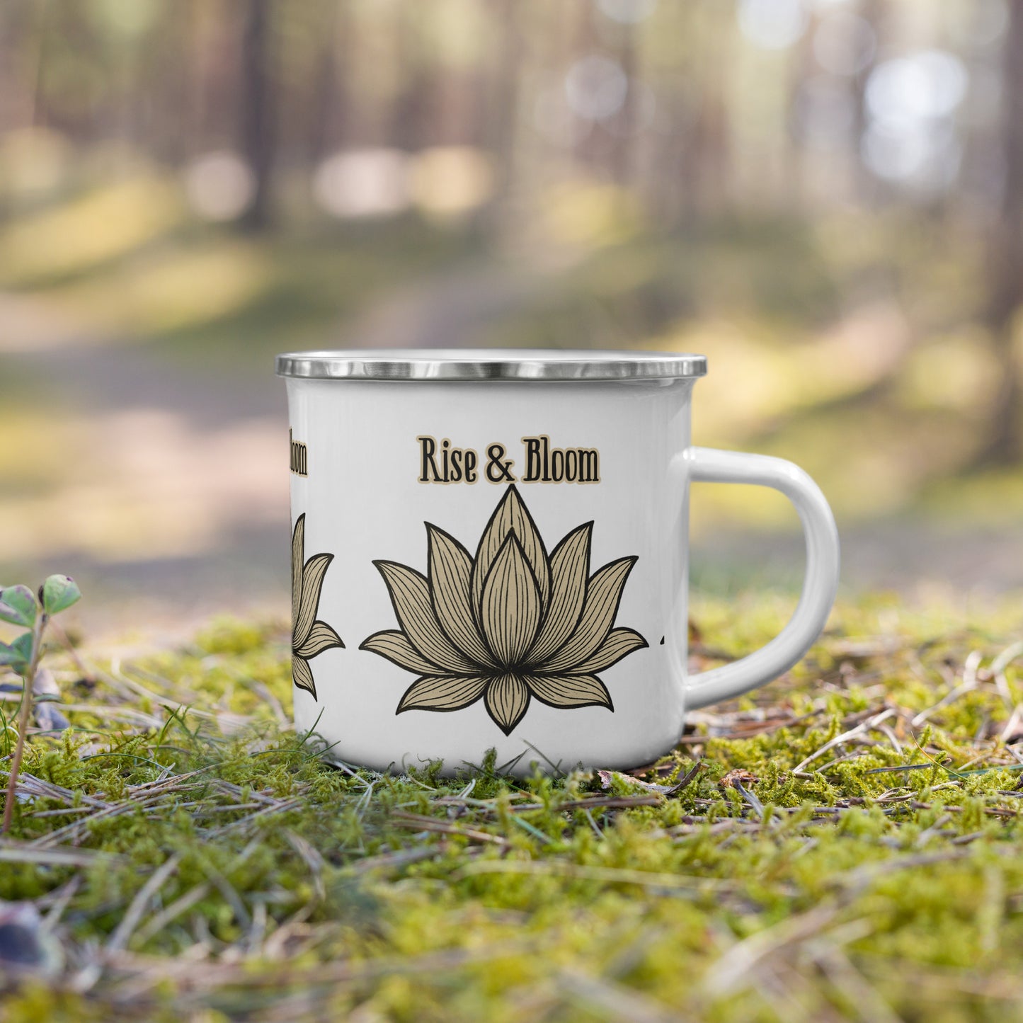 Rise & Bloom Lotus Enamel Mug – Symbol of Renewal, Strength & Mindful Living