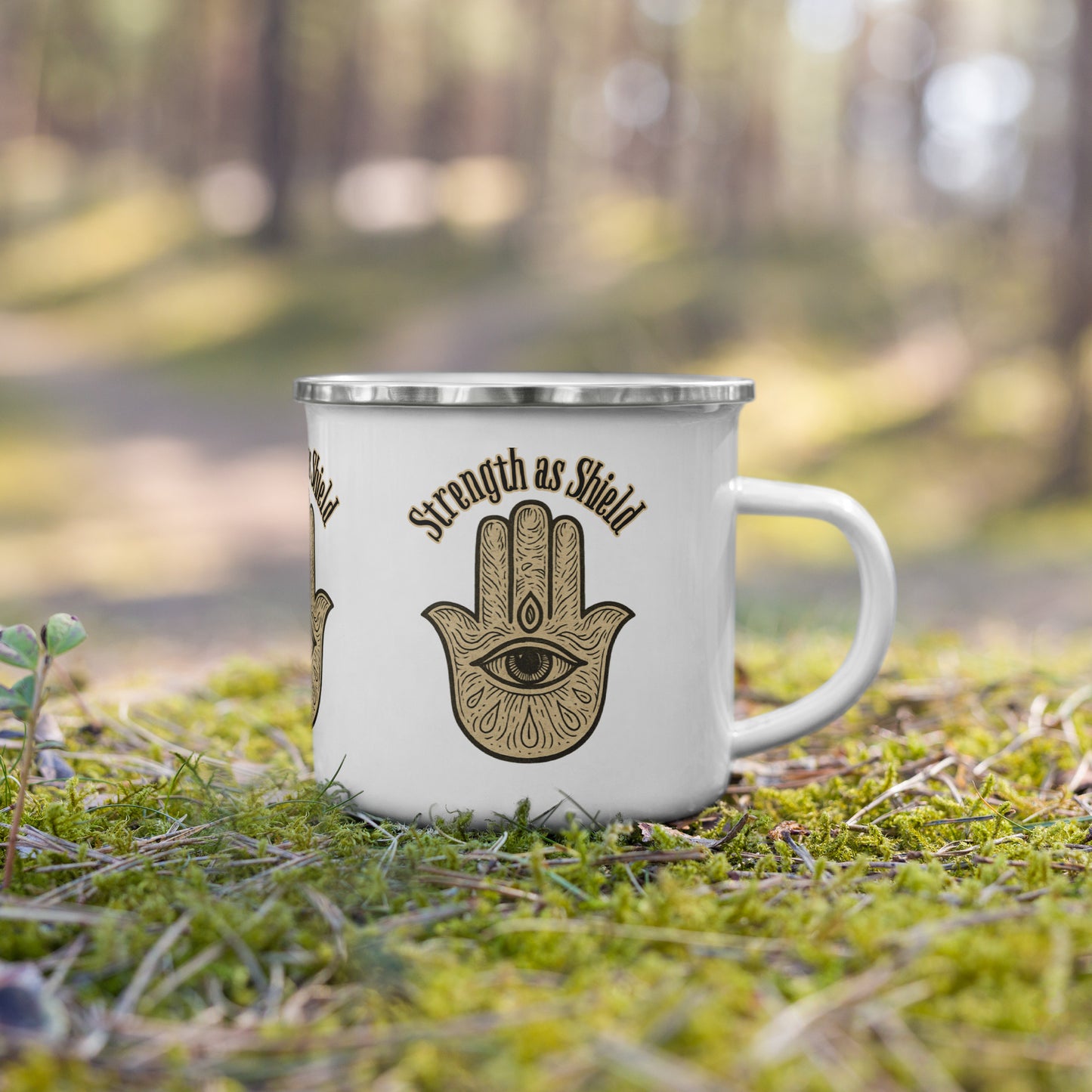 Strength as Shield Hamsa Mug – Protective Symbol of Strength & Calm