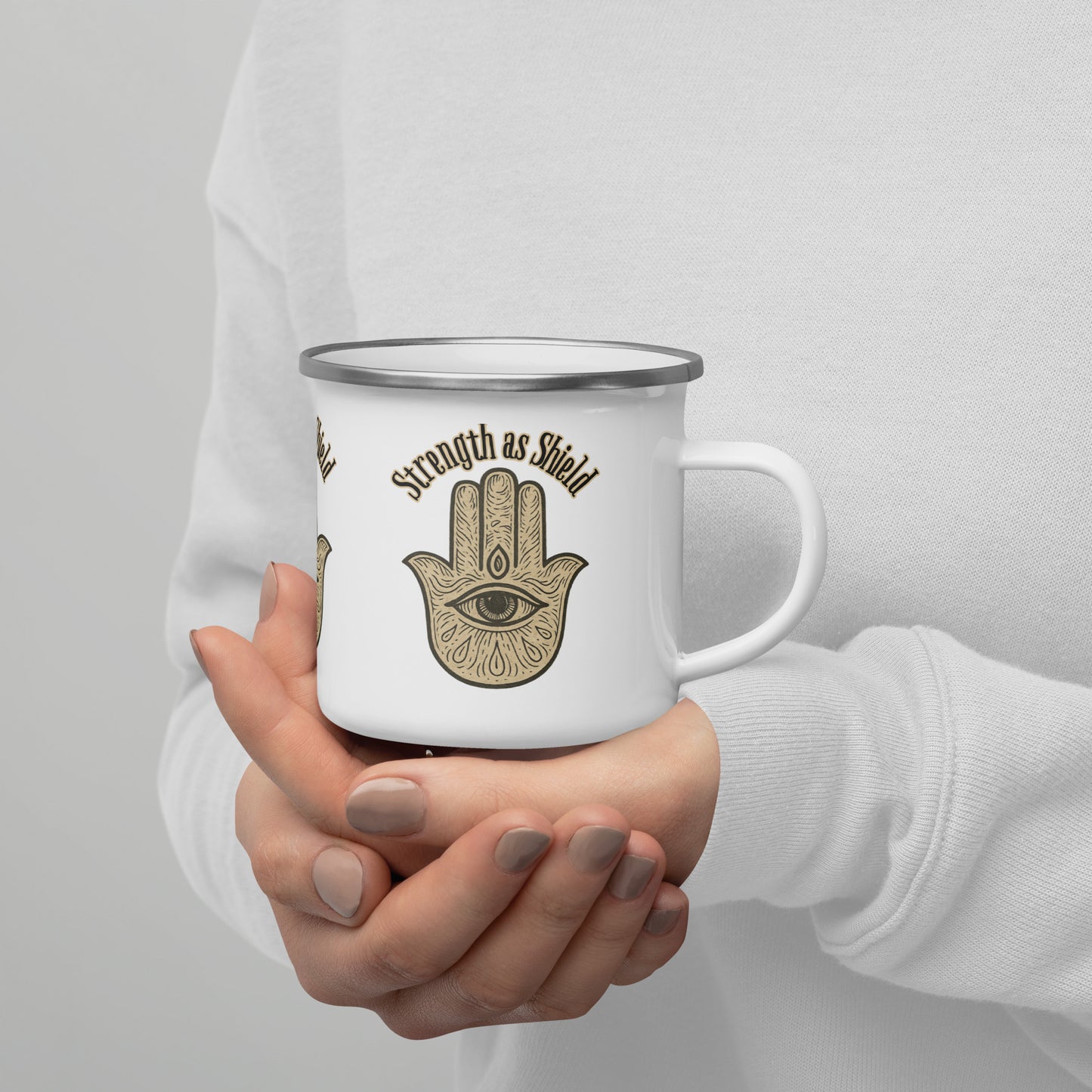 Strength as Shield Hamsa Mug – Protective Symbol of Strength & Calm