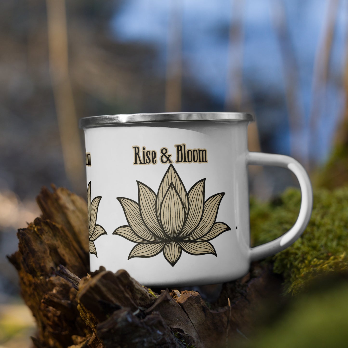 Rise & Bloom Lotus Enamel Mug – Symbol of Renewal, Strength & Mindful Living