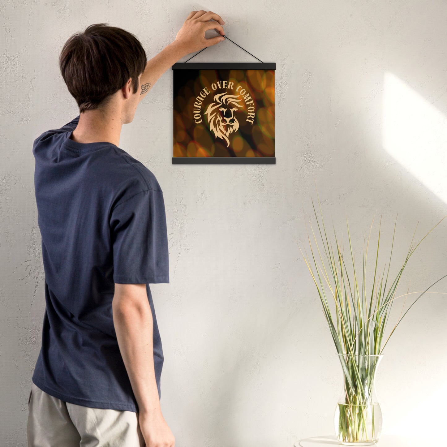 Courage Over Comfort Wall Art – Ready to Hang Motivational Poster Inspired by “Fortune Favors the Bold”