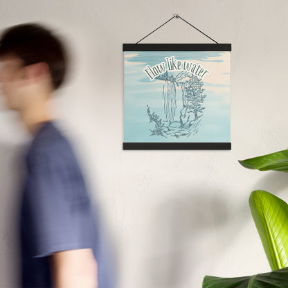 Flow Like Water Wall Art – Waterfall Symbolism Poster for Mindful Living (Ready to Hang)