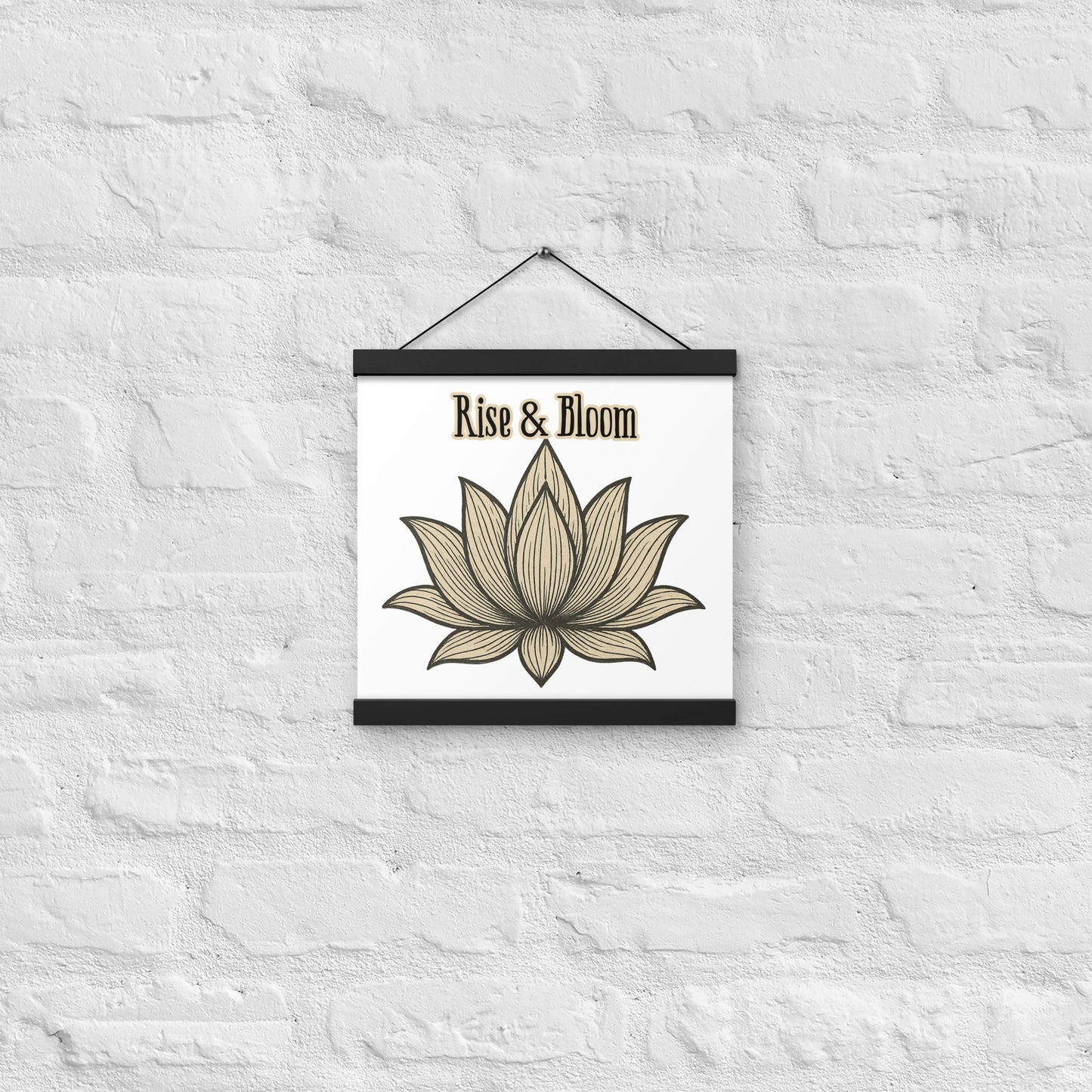 Rise & Bloom Lotus Poster with Wooden Hanger – Mindful Wall Art for Renewal, Resilience & Inner Peace