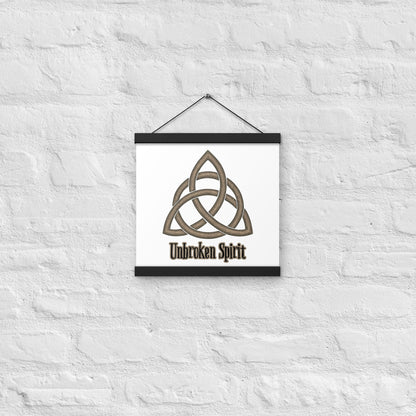 Unbroken Spirit Celtic Knot Poster with Wooden Hanger – Wall Art Symbol of Strength, Endurance & Resilience