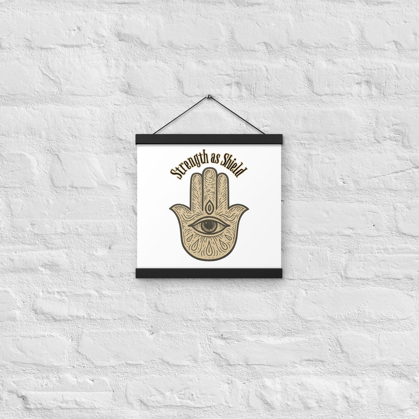 Strength as Shield Hamsa Poster – Protective Wall Art with Ancient Wisdom