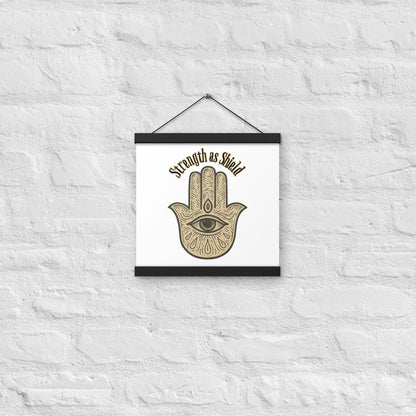 Strength as Shield Hamsa Poster – Protective Wall Art with Ancient Wisdom