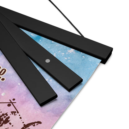 "Wax. Wane. Rise Again." Moon Phases Poster with Wooden Hanger – Lunar Wall Art for Resilience & Renewal