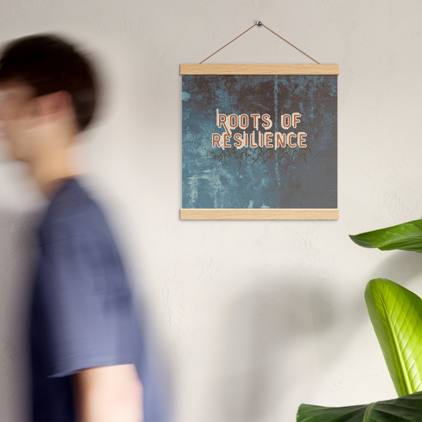 Roots of Resilience Motivational Wall Art – Ready to Hang Inspirational Quote Poster for Strength & Growth