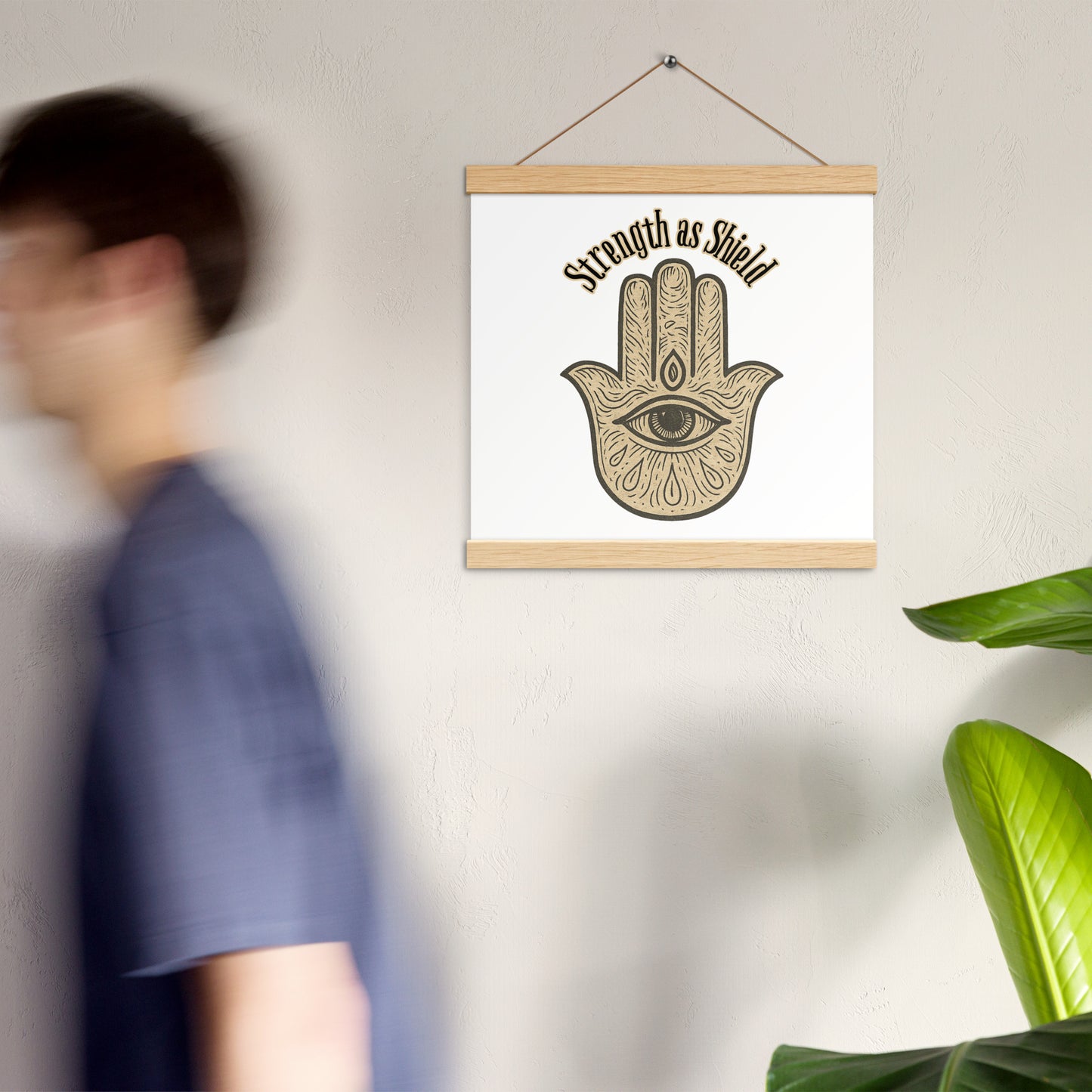 Strength as Shield Hamsa Poster – Protective Wall Art with Ancient Wisdom