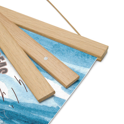 "Smooth Seas Don't Make Skilled Sailors" Inspirational Wall Art Print with Wooden Hanger – Nautical Quote Poster for Strength & Resilience