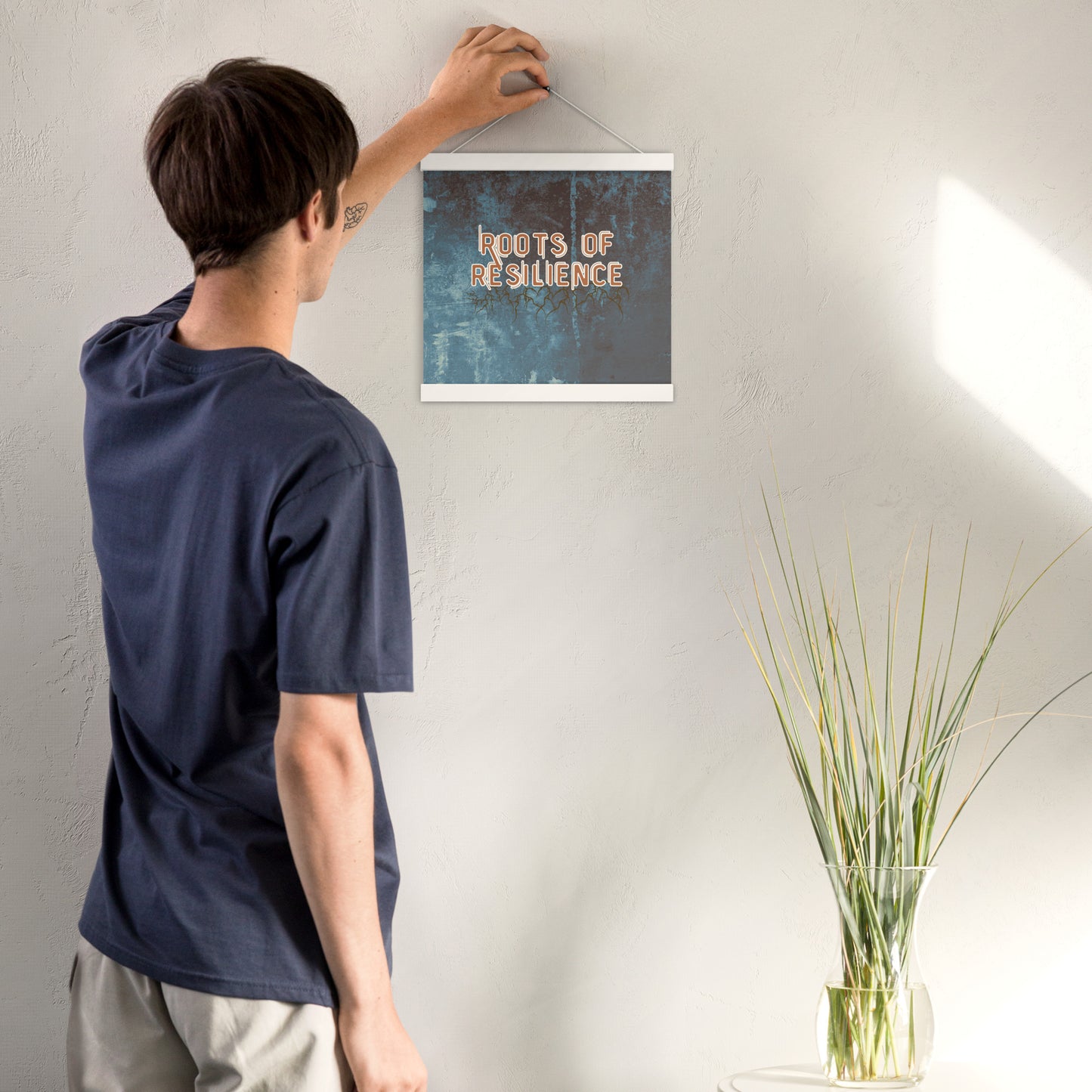 Roots of Resilience Motivational Wall Art – Ready to Hang Inspirational Quote Poster for Strength & Growth