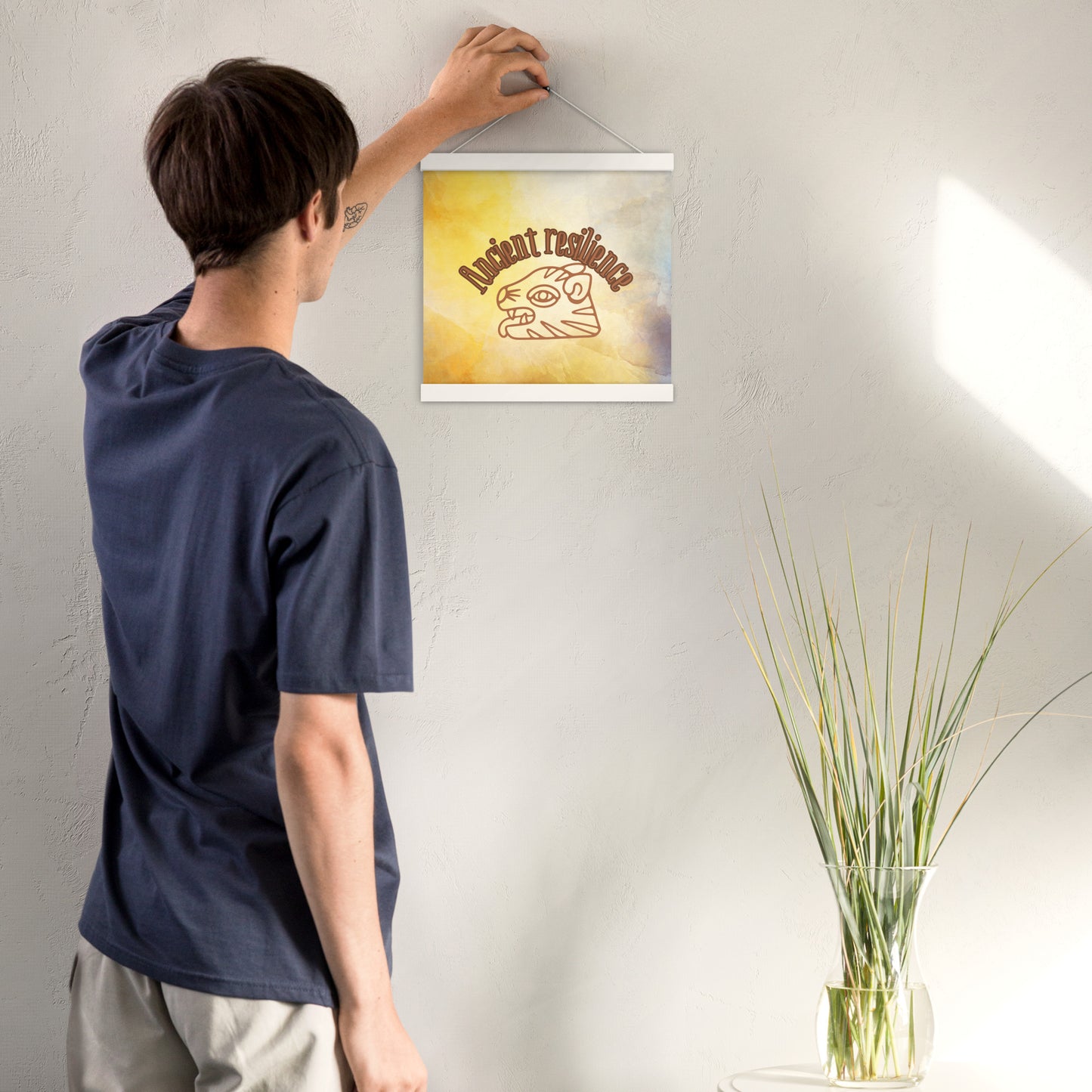 "Ancient Resilience" Ready-to-Hang Motivational Poster – Wall Art for Strength, Healing & Growth
