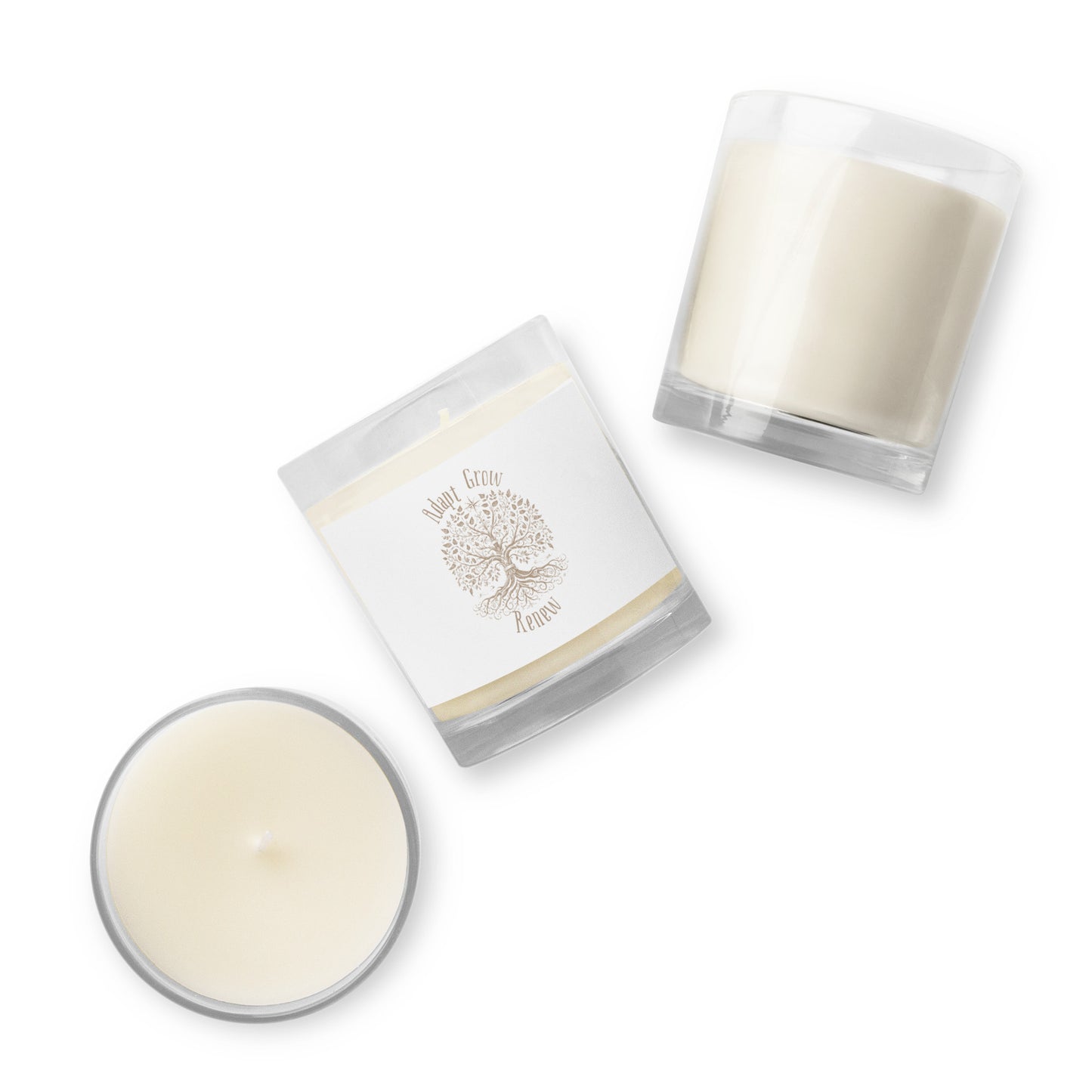 "Adapt. Grow. Renew." Tree of Life Unscented Candle – A Centering Symbol for Mindful Moments