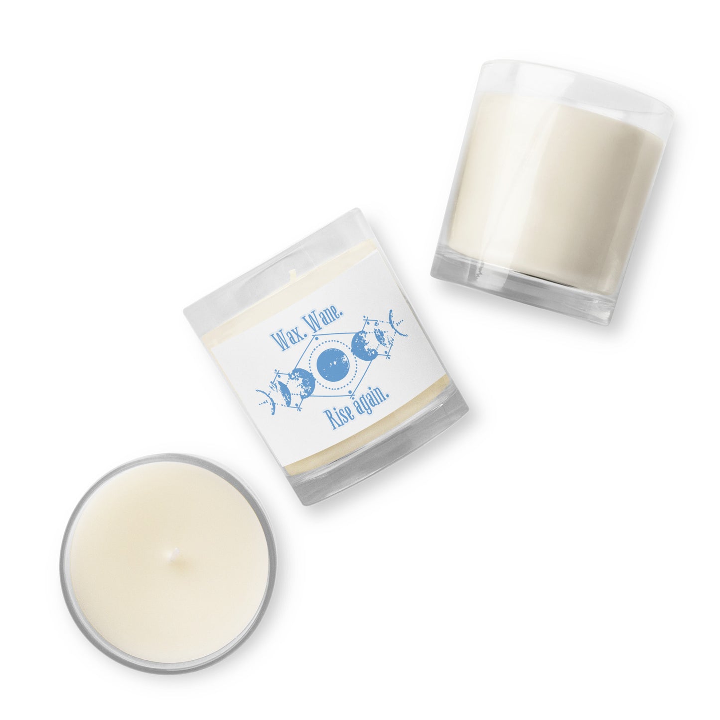 "Wax. Wane. Rise Again." Unscented Candle – Moon Phase Design for Calm, Clarity & Renewal