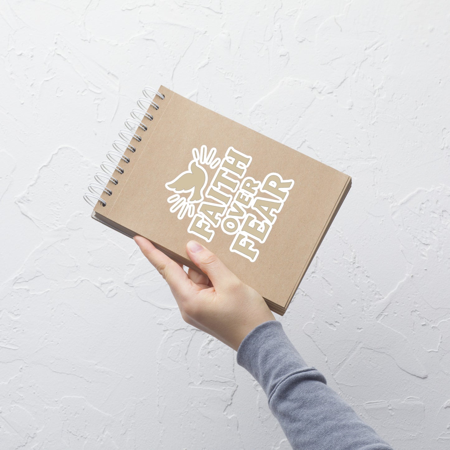 Faith Over Fear Dove Sticker – Christian Illuminated Dove Vinyl Decal for Daily Inspiration