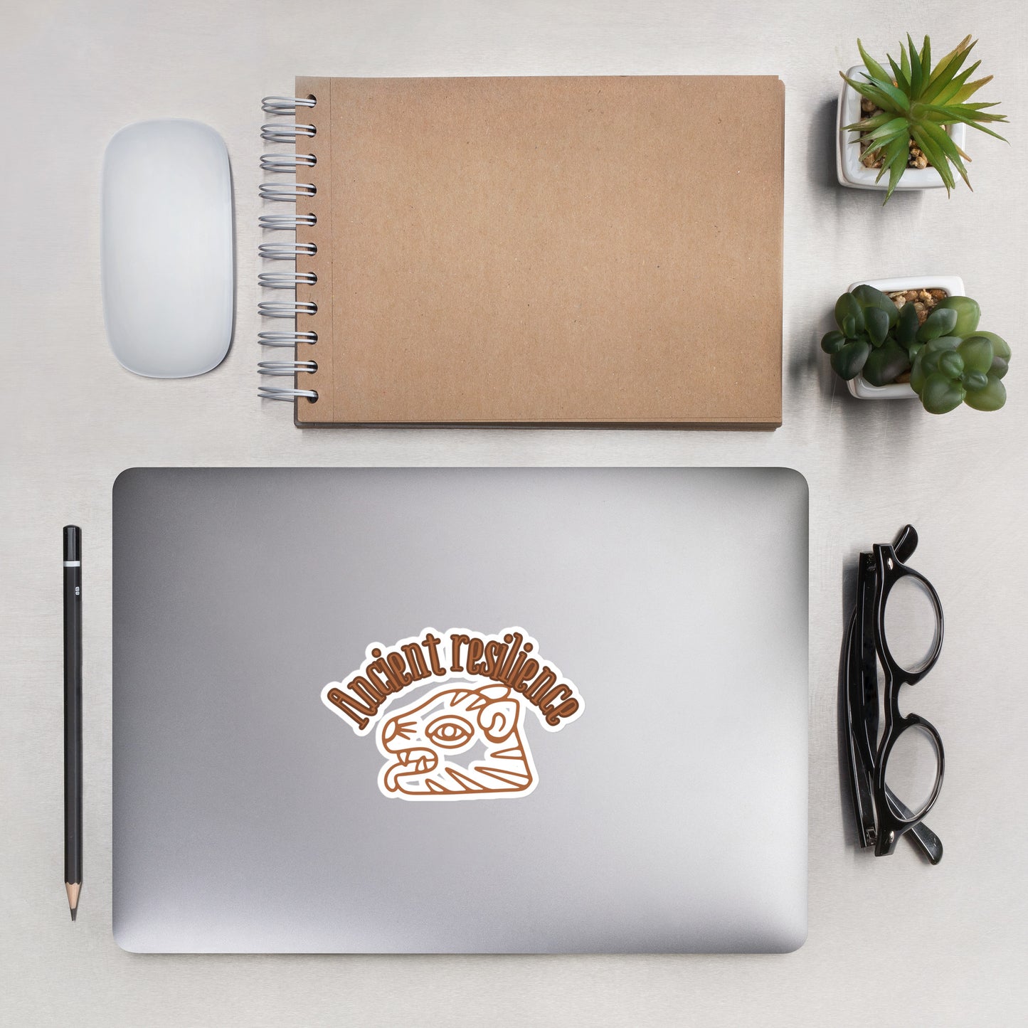 "Ancient Resilience" Waterproof Vinyl Sticker – Motivational Quote for Strength and Survival