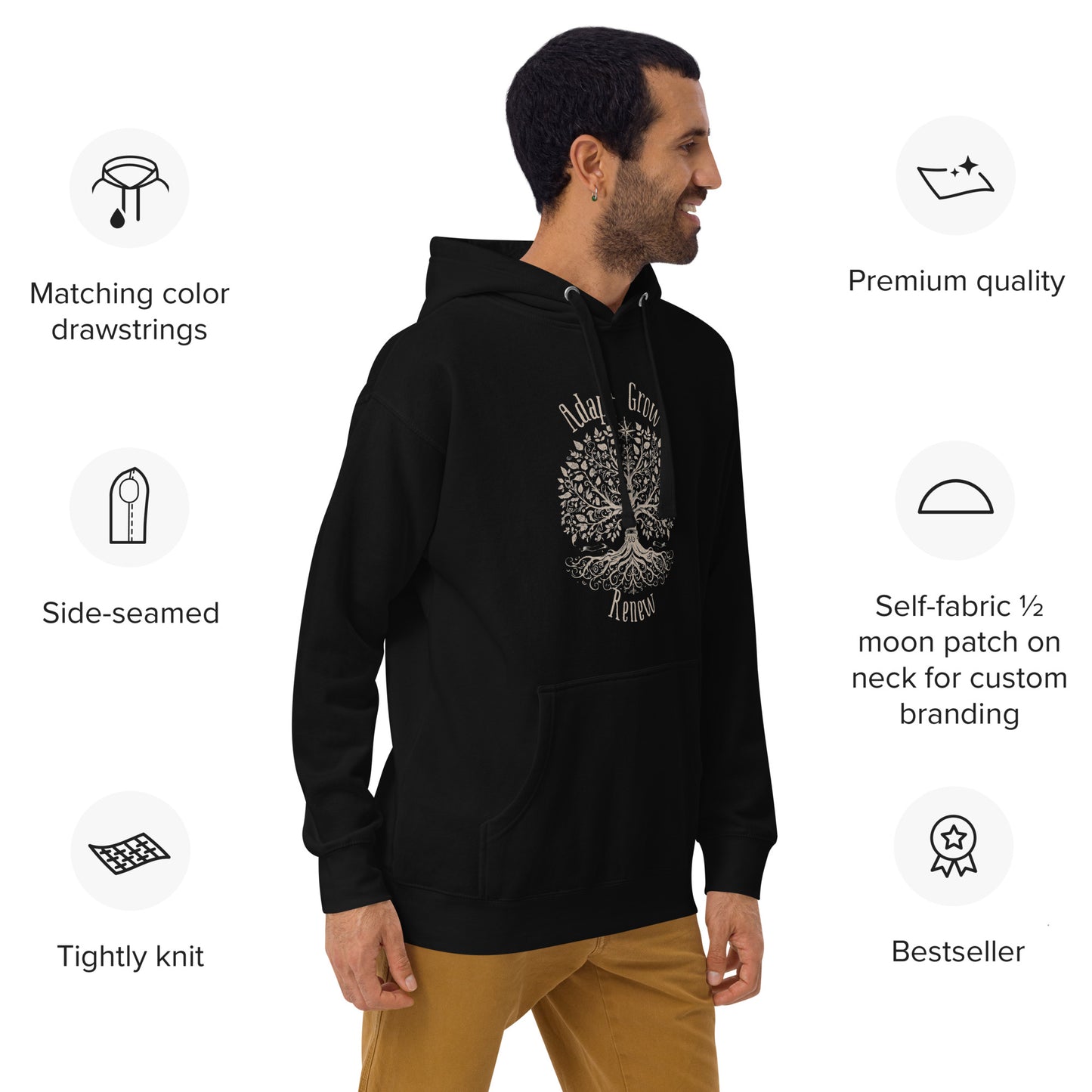 "Adapt. Grow. Renew." Tree of Life Hoodie – Find Comfort in Life’s Transitions