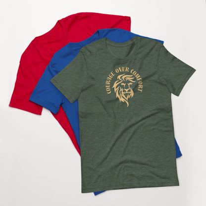 Courage Over Comfort T-Shirt – Bold Motivation Tee Inspired by Ancient Proverb "Fortune Favors the Bold"