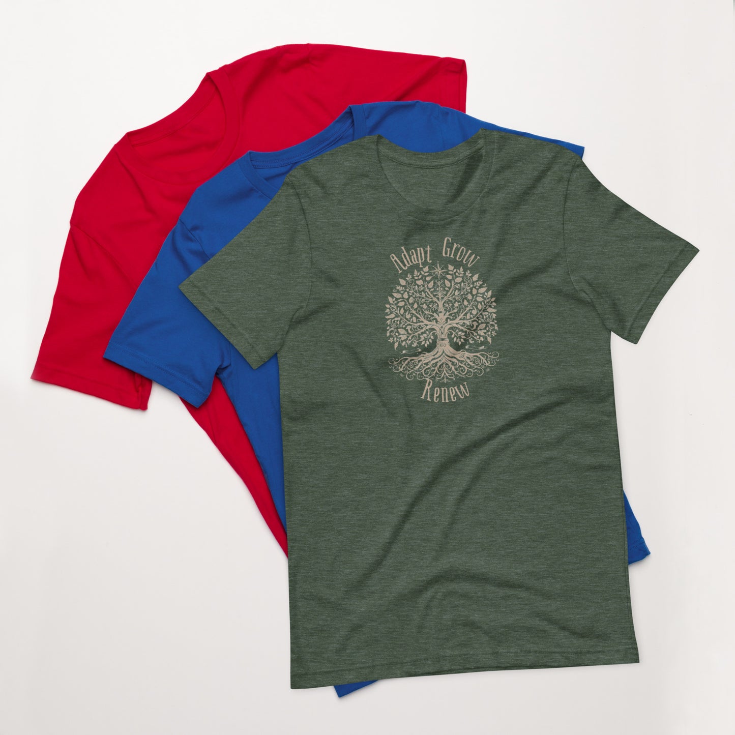 "Adapt. Grow. Renew." Tree of Life T-Shirt – Empower Your Mindset Through Change